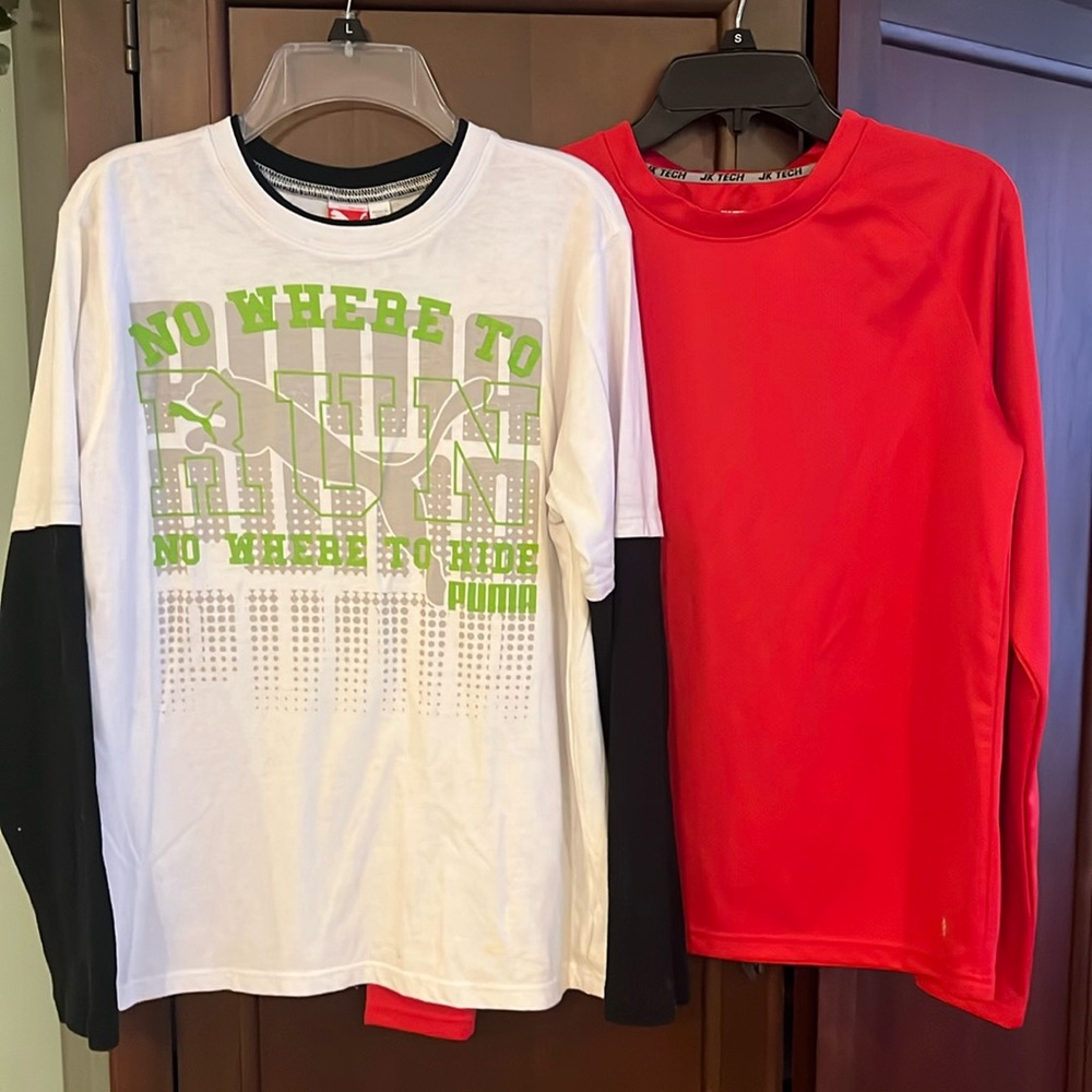 Two boys long sleeve shirts size Large